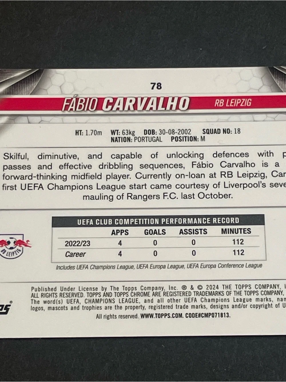 Topps fábio carvalho